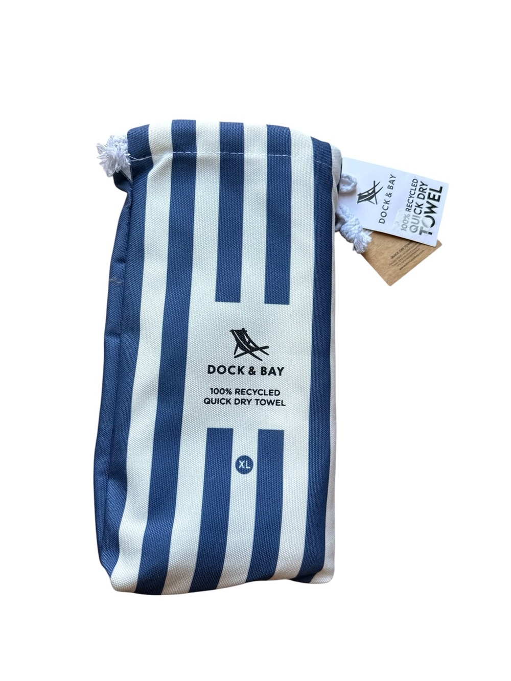 Dock & Bay XL Quick Dry Towel - Navy & White Stripes